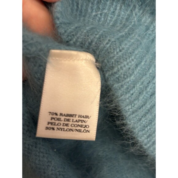 Ann Taylor Angora 3/4 Sleeve Sweater SZ S Soft Blue Green Sea Glass Preppy Cozy - Picture 4 of 5